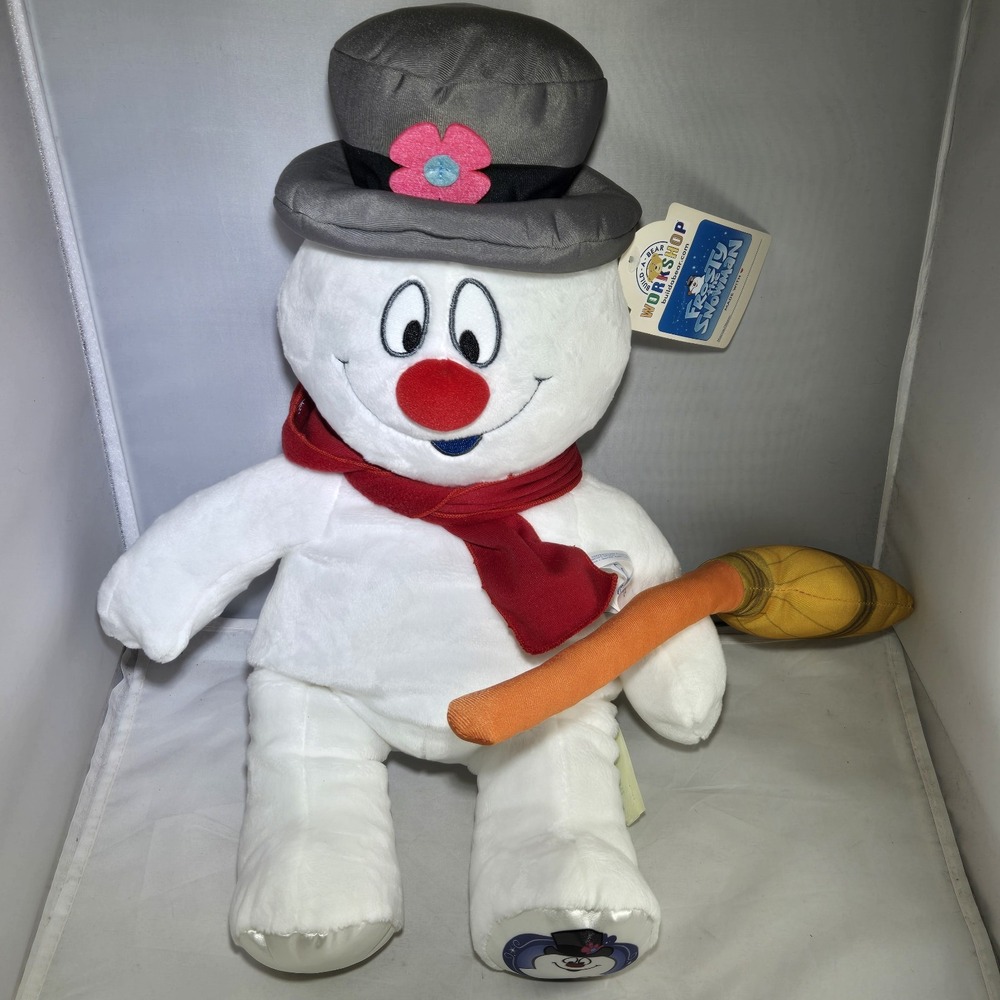 BNWT Build a Bear Frosty the Snowman Christmas Plush W/Broom